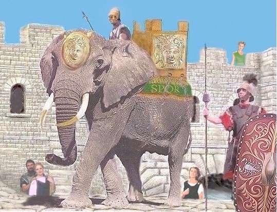 CLAUDIUS IMPORTS ELEPHANTS TO CELEBRATE HIS BRITANNIC VICTORY