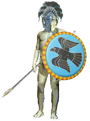 Odysseus reluctant to go to war against Troy and leave his wife and new born son... but encouraged by Athena!