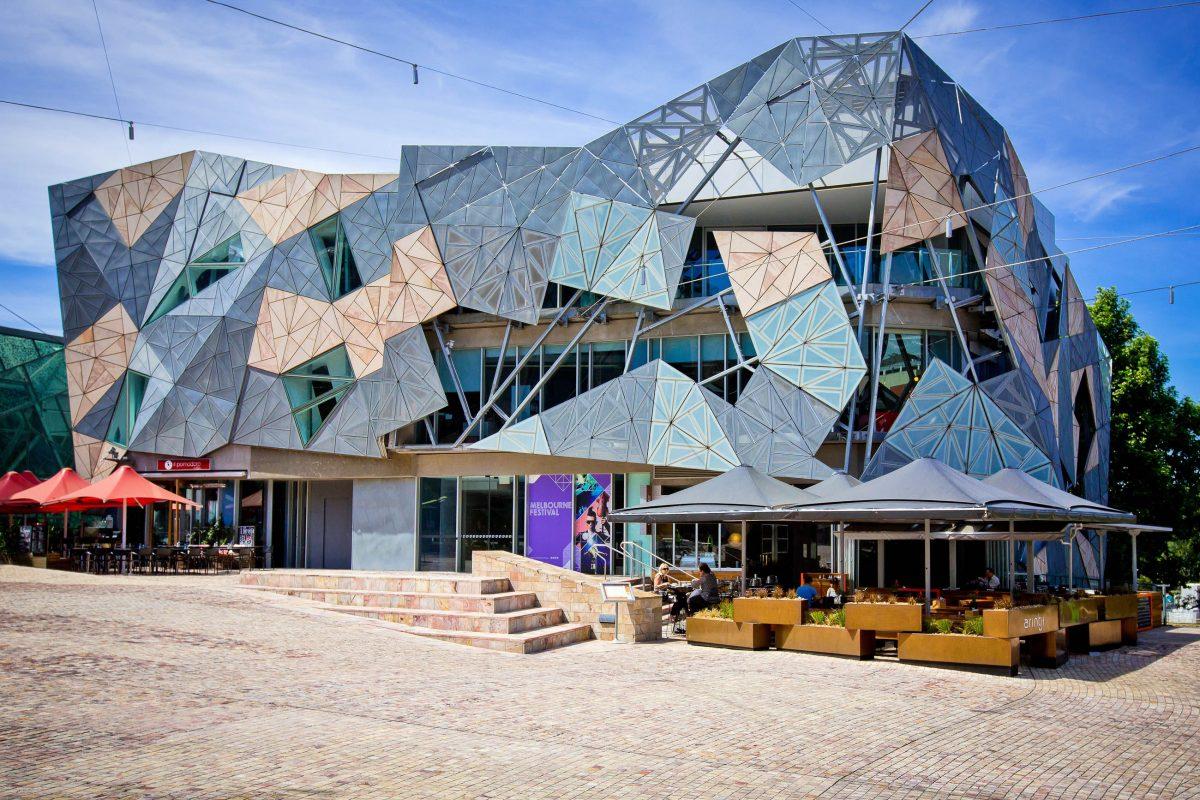 The distinctive SBS broadcasting building at Federations Square in Melbourne, Australia - © Neale Cousland / Shutterstock